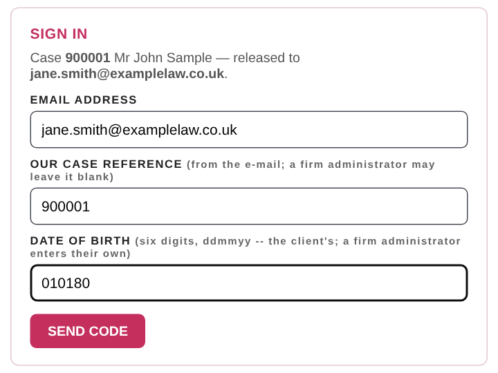 Step 2: the date of birth (ddmmyy)
